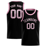 Custom Black Sequined Tops Athletic Basketball Jersey