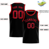 Custom Black Sequined Tops Athletic Basketball Jersey