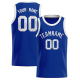 Custom Royal Sequined Tops Athletic Basketball Jersey