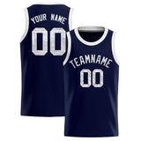 Custom Navy Sequined Tops Athletic Basketball Jersey