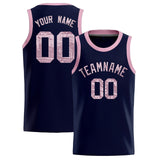 Custom Navy Sequined Tops Athletic Basketball Jersey