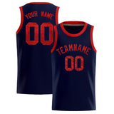 Custom Navy Sequined Tops Athletic Basketball Jersey
