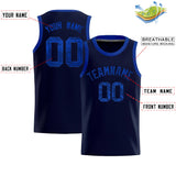 Custom Navy Sequined Tops Athletic Basketball Jersey
