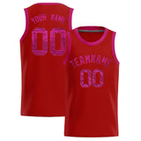 Custom Red Sequined Tops Athletic Basketball Jersey