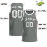Custom Gray Sequined Tops Athletic Basketball Jersey