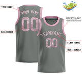 Custom Gray Sequined Tops Athletic Basketball Jersey