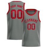 Custom Gray Sequined Tops Athletic Basketball Jersey