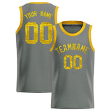 Custom Gray Sequined Tops Athletic Basketball Jersey