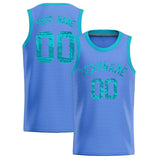 Custom Light Blue Sequined Tops Athletic Basketball Jersey