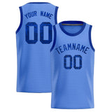 Custom Light Blue Sequined Tops Athletic Basketball Jersey