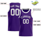 Custom Purple Sequined Tops Athletic Basketball Jersey