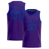 Custom Purple Sequined Tops Athletic Basketball Jersey