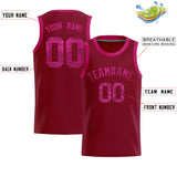 Custom Crimson Sequined Tops Athletic Basketball Jersey
