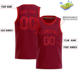 Custom Crimson Sequined Tops Athletic Basketball Jersey