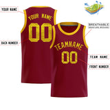 Custom Crimson Sequined Tops Athletic Basketball Jersey