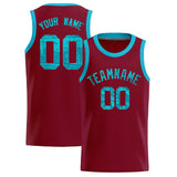 Custom Crimson Sequined Tops Athletic Basketball Jersey