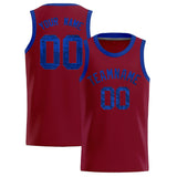 Custom Crimson Sequined Tops Athletic Basketball Jersey