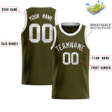 Custom Olive Sequined Tops Athletic Basketball Jersey