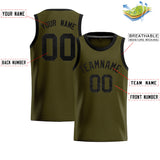 Custom Olive Sequined Tops Athletic Basketball Jersey