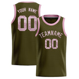 Custom Olive Sequined Tops Athletic Basketball Jersey