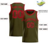 Custom Olive Sequined Tops Athletic Basketball Jersey