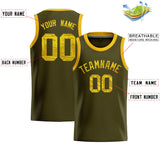 Custom Olive Sequined Tops Athletic Basketball Jersey