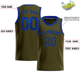 Custom Olive Sequined Tops Athletic Basketball Jersey