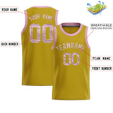 Custom Old Gold Sequined Tops Athletic Basketball Jersey