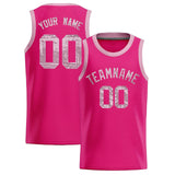 Custom Pink Sequined Tops Athletic Basketball Jersey