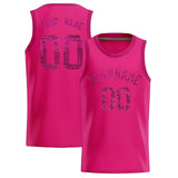 Custom Pink Sequined Tops Athletic Basketball Jersey