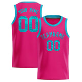 Custom Pink Sequined Tops Athletic Basketball Jersey