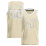 Custom Cream Sequined Tops Athletic Basketball Jersey