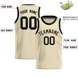 Custom Cream Sequined Tops Athletic Basketball Jersey