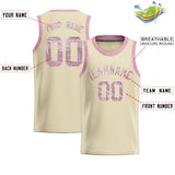 Custom Cream Sequined Tops Athletic Basketball Jersey