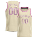 Custom Cream Sequined Tops Athletic Basketball Jersey