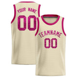 Custom Cream Sequined Tops Athletic Basketball Jersey