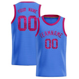 Custom Powder Blue Sequined Tops Athletic Basketball Jersey