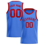 Custom Powder Blue Sequined Tops Athletic Basketball Jersey
