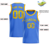 Custom Powder Blue Sequined Tops Athletic Basketball Jersey