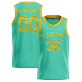 Custom Bright Green Sequined Tops Athletic Basketball Jersey