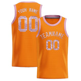 Custom Orange Sequined Tops Athletic Basketball Jersey