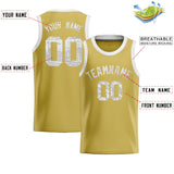 Custom Old Gold Sequined Tops Athletic Basketball Jersey