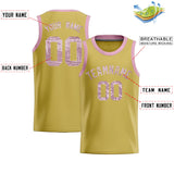Custom Old Gold Sequined Tops Athletic Basketball Jersey
