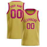 Custom Old Gold Sequined Tops Athletic Basketball Jersey