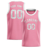 Custom Light Pink Sequined Tops Athletic Basketball Jersey