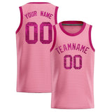 Custom Light Pink Sequined Tops Athletic Basketball Jersey