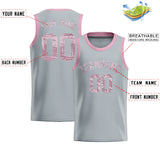 Custom Silver Sequined Tops Athletic Basketball Jersey