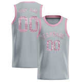 Custom Silver Sequined Tops Athletic Basketball Jersey