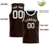 Custom Brown Sequined Tops Athletic Basketball Jersey