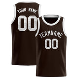 Custom Brown Sequined Tops Athletic Basketball Jersey